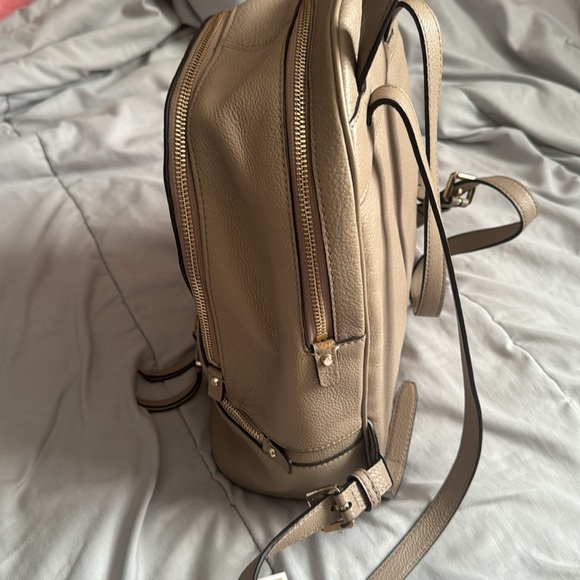 Michael Kors Rhea zip leather backpack in color truffle - Picture 8 of 14